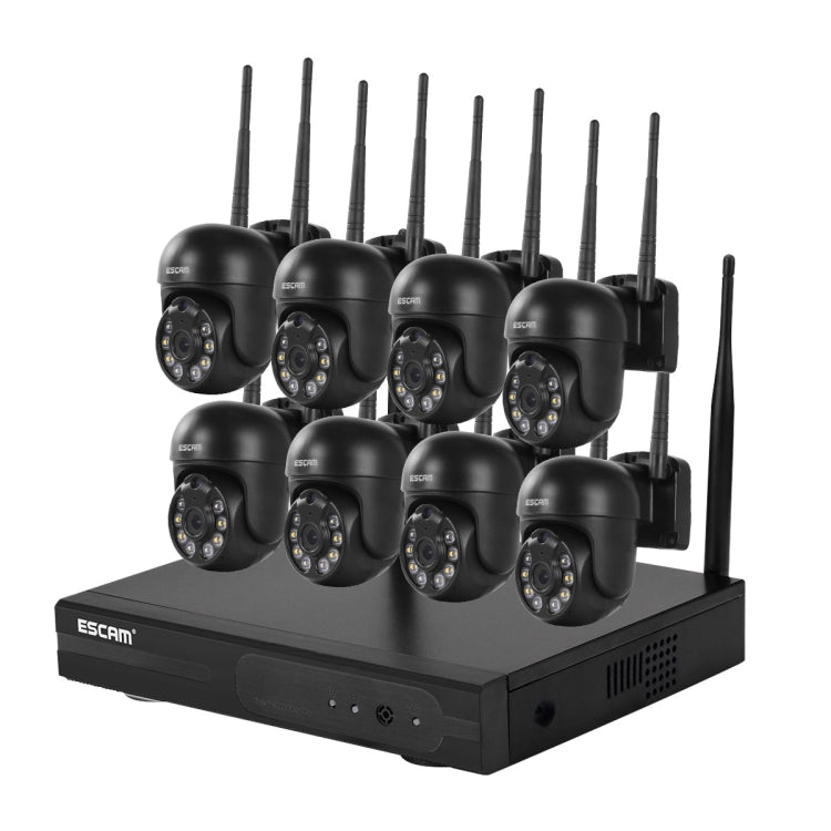 ESCAM WNK618 3.0 Million Pixels 8-channel Wireless Dome Camera HD NVR Security System, Support Motion Detection & Two-way Audio & Full-color Night Vision & TF Card, EU Plug, WNK618 ESCAM WNK618 3.0 Million Pixels 8-channel Wireless Dome Camera HD NVR Security System, Support Motion Detection & Two-way Audio & Full-color Night Vision & TF Card, EU Plug, WNK618